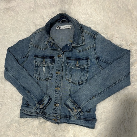 Zara |  Jackets & Coats |  Zara Fitted Denim Jacket | - Picture 4 of 5